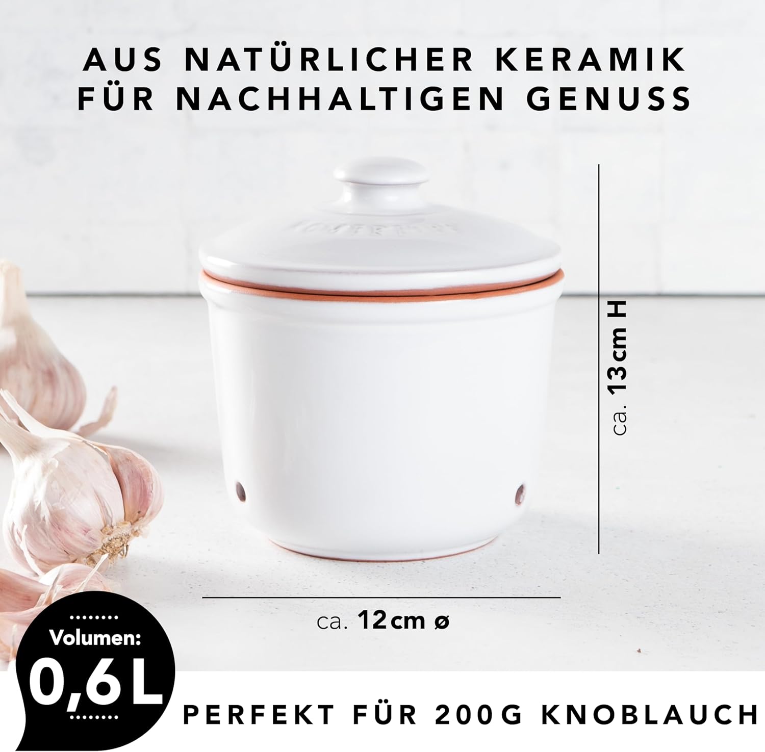 Römertopf Ceramic Garlic Pot 0.2Kg White