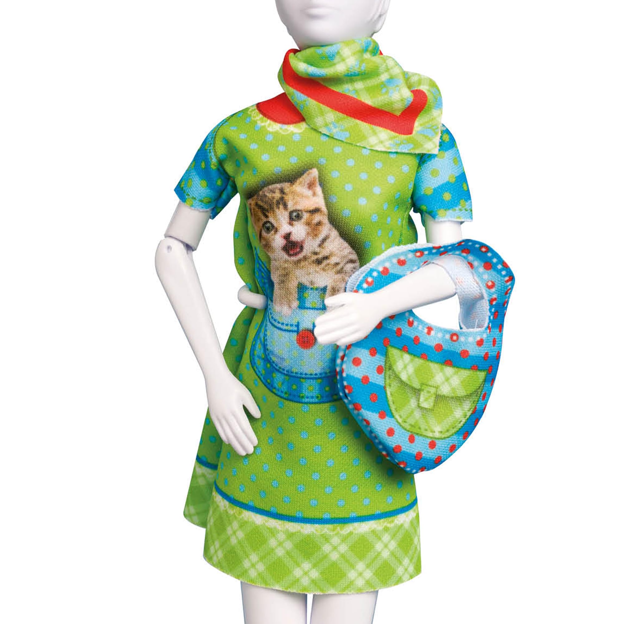Vervaco Twiggy Kitten Dress Your Doll Outfit Making Set, Multi-Colour