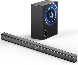 Dorby Audio 35in Detachable 2.1 Soundbar with Wired Subwoofer - Bluetooth, HDMI ARC, Optical, Flexible TV Home Theater Speaker