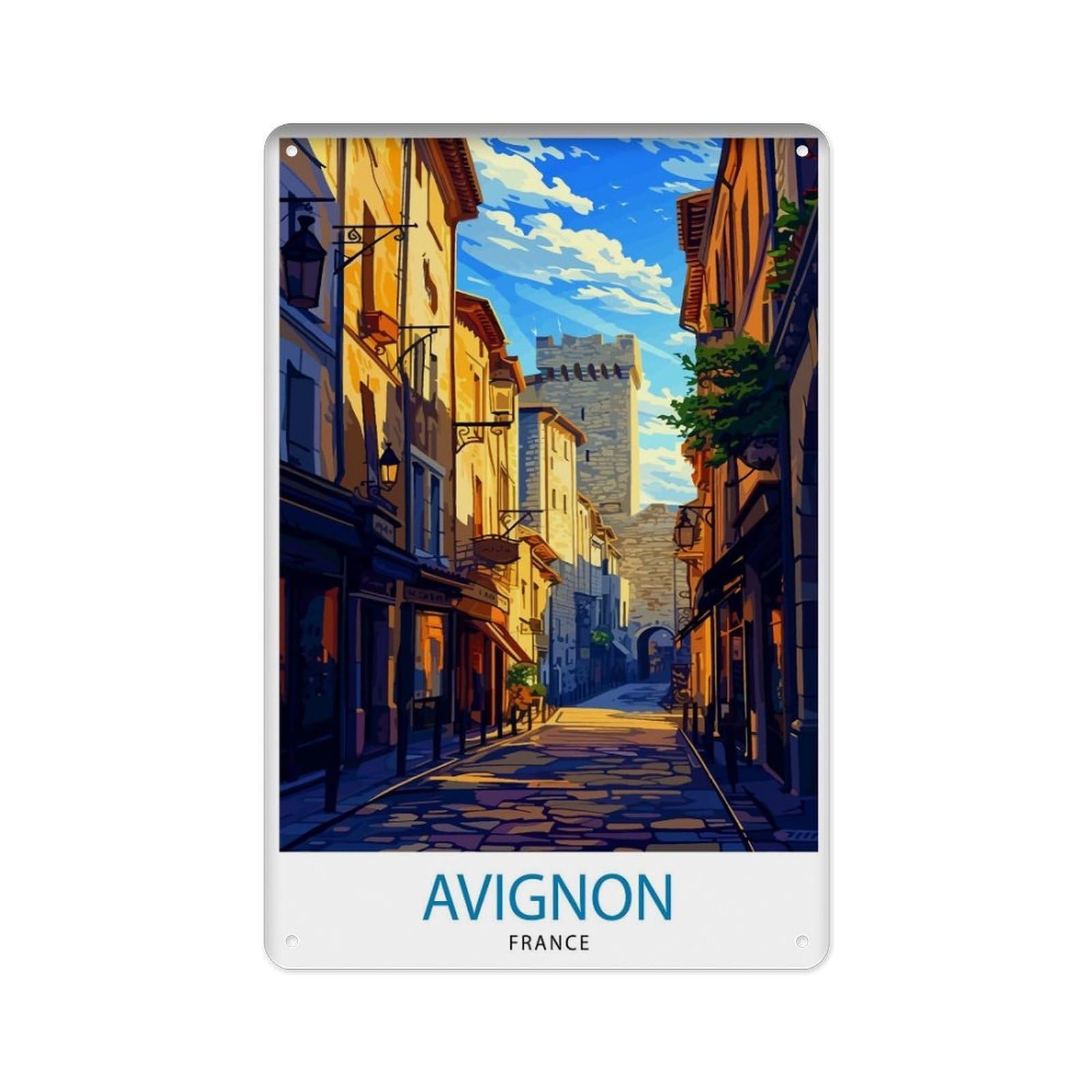 peiyeety Metal Tin Sign Avignon, France Travel, Avignon Decor, Avignon Home Decor, Avignon, France, Avignon Travel Poster Gift (3) 8 X 12 Inch