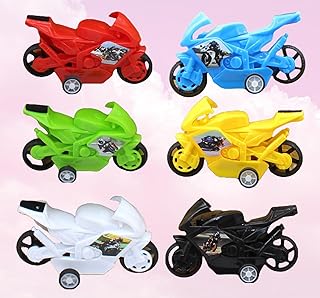 Set of 6 Pull Back Racing Bike Toys for Kids & Toddlers(Boys & Girls) | Fun Colorful Motorcycles (6 Bikes in one Pack) (Multicolor)