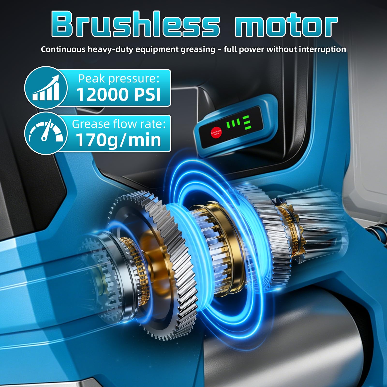 Sgrassatore elettrico a batteria per Makita da 18 V, 600 W, 170 g/min, motore senza spazzole, luce LED, regolazione della velocità a 3 livelli per macchine pesanti (senza batteria e caricatore)