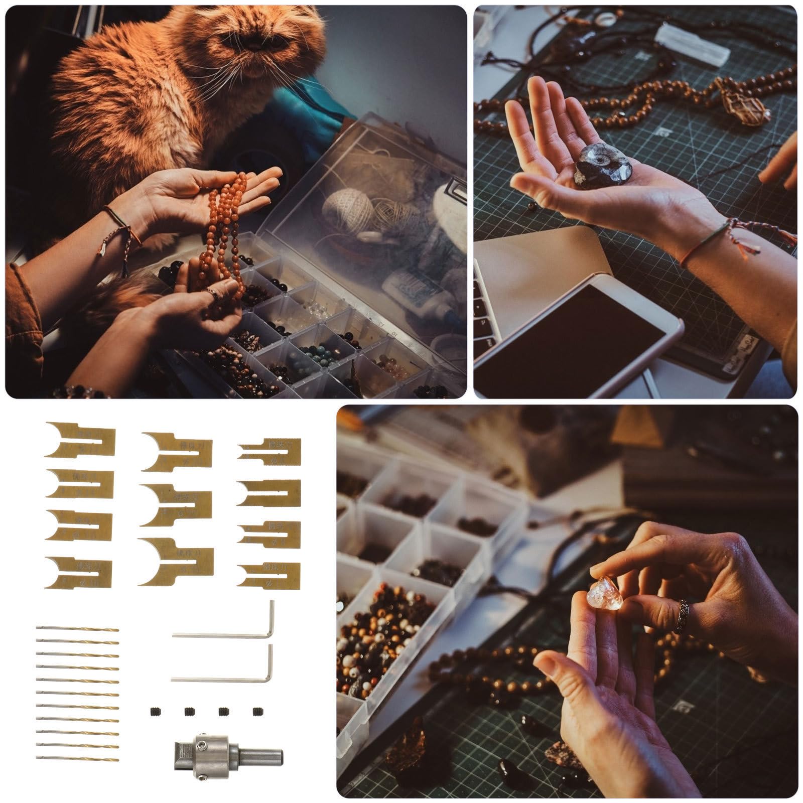 24 Piezas Kit de Brocas para Cuentas de Madera de Acero, 6-25mm