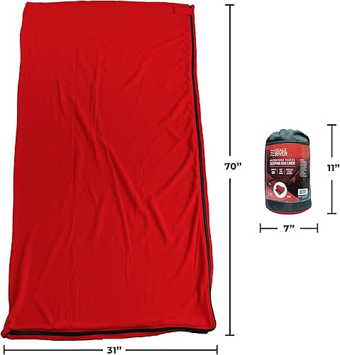 Miniatura 6 de OSAGE RIVER Forro para saco de dormir, sábana de viaje de forro polar de microfibra para camping, viajes, mochileros, saco de dormir ligero con