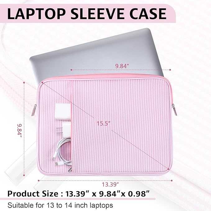 Funda para laptop Huhumy 13-13.3 pulgadas Rosada miniatura 4