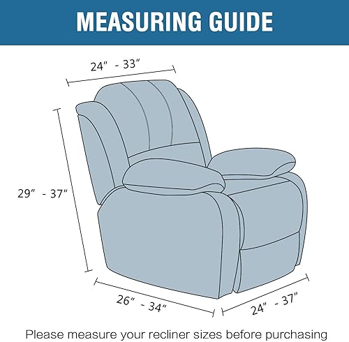 Miniatura 7 de H.VERSAILTEX - Funda para sillón reclinable de terciopelo de 1 pieza, para sillón reclinable grande, protector de muebles de terciopelo suave de