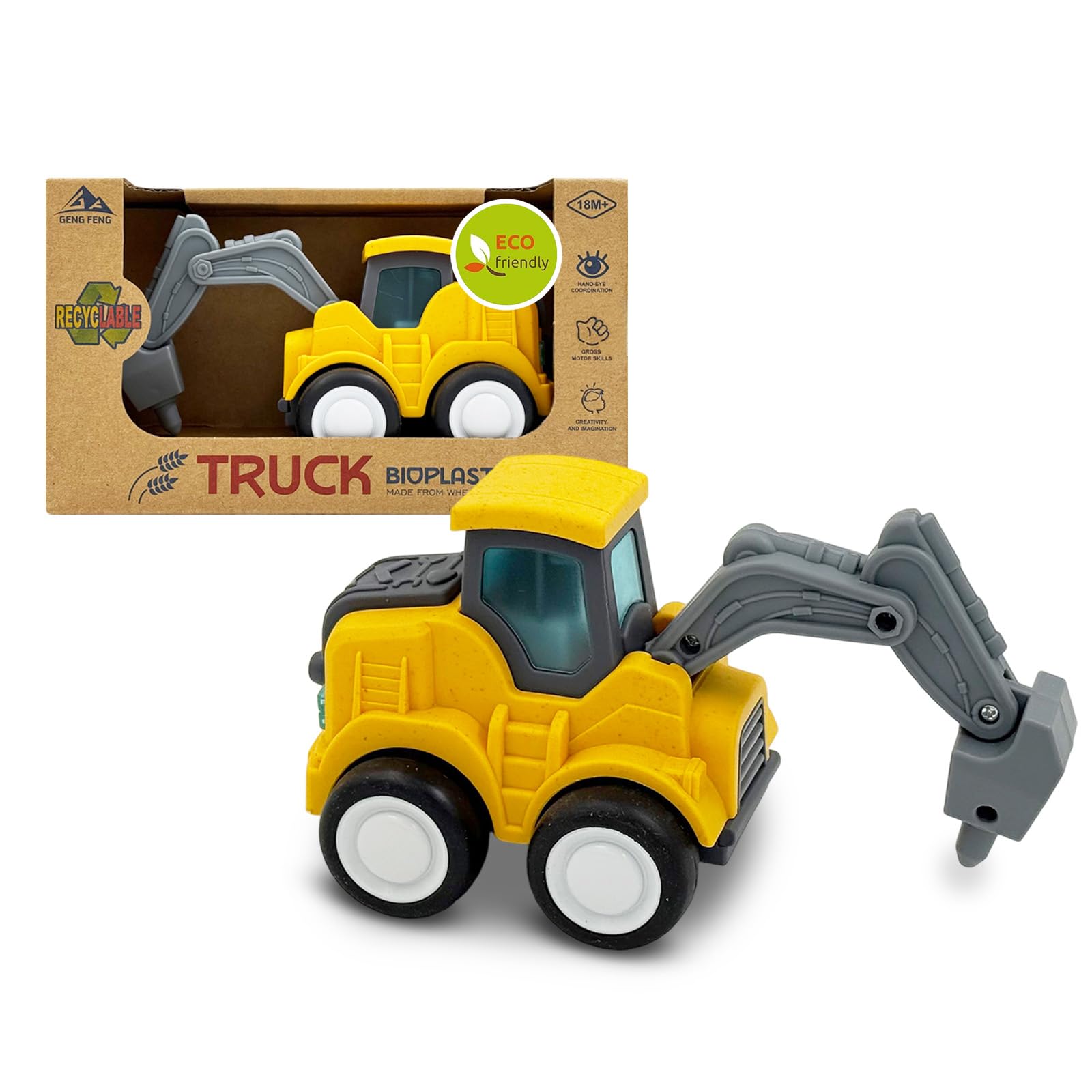 Kitzomi Construction Drill Truck Car Toy for 2-6 Year Old Boy Girl