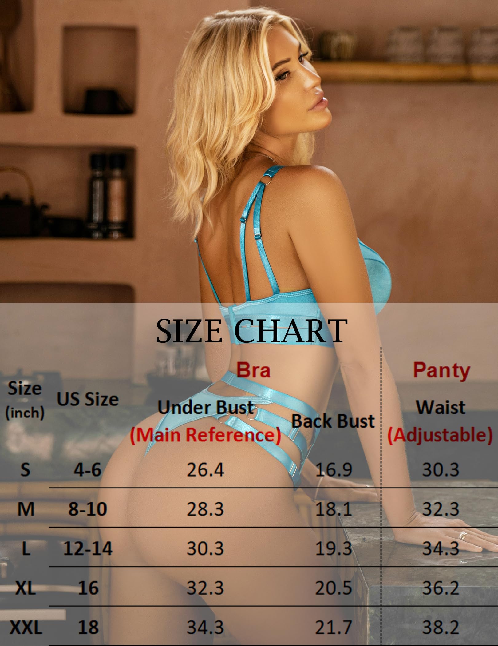 Avidlove Womens Lingerie Set Sexy Underwired All Adjustable Push Up Bra and Panty Set Two Piece Lingerie