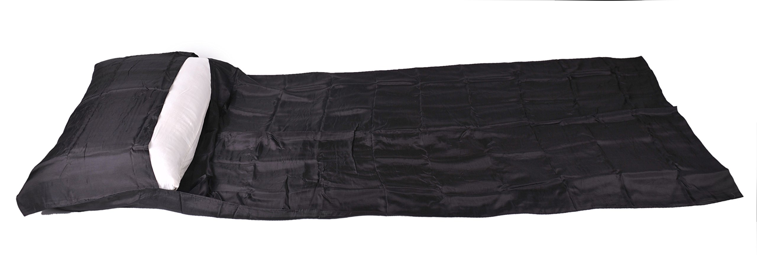 Marycrafts Lenzuolo Sacco a Pelo 100% Seta di Gelso 210 x 84 cm Fodera Interna Ultraleggera 120 g con Sacchetto Compatto Traspirante per Campeggio Trekking Viaggio Ostello