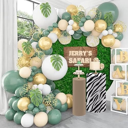 Miniatura 6 de Cubierta de pedestal para Safari Fiesta de Cumpleaños Recién Nacido Baby Shower Decoración Plinto Cubierta de Cilindro Caqui Puro Accesorios NO-234