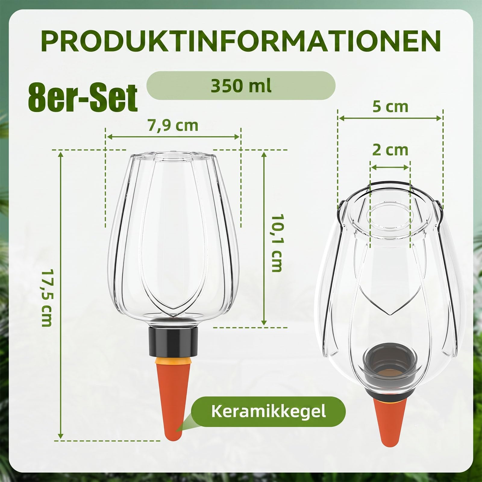 Lot de 4/8 boules d'irrigation automatique pour plantes, 350 ml, système d'irrigation des plantes, auto-arrosage pour l'intérieur, le balcon et l'extérieur (8 pièces, transparent)