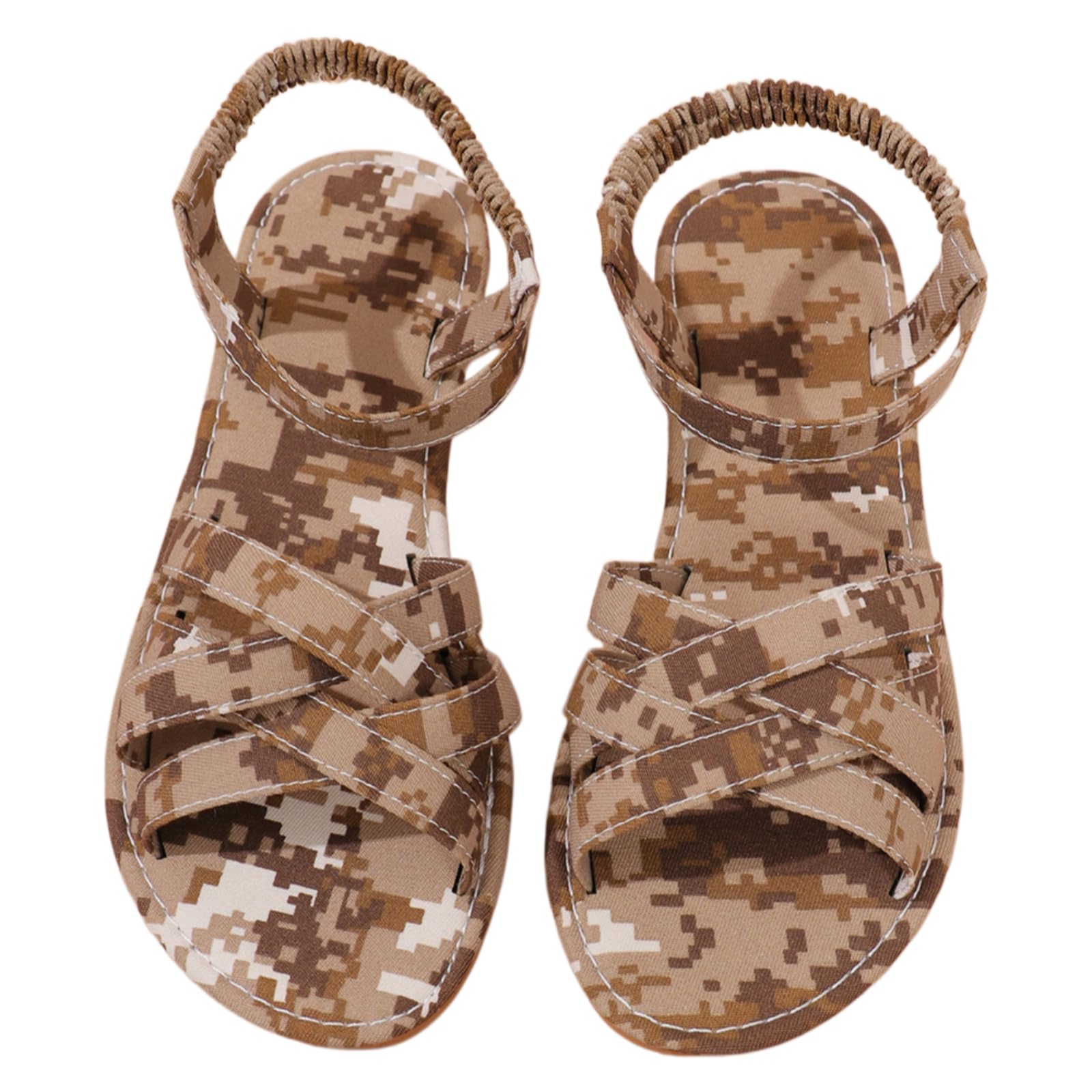 Sandales Romaines Antidérapantes avec Bracelet de Cheville Élastique Confort