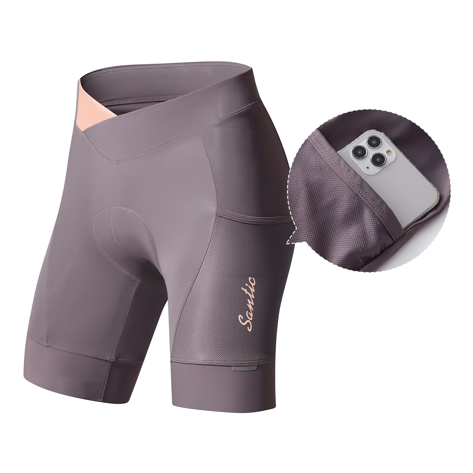Santic Pantalones Cortos de Ciclismo Pantalones Cortos de Ciclismo Acolchados para Mujer