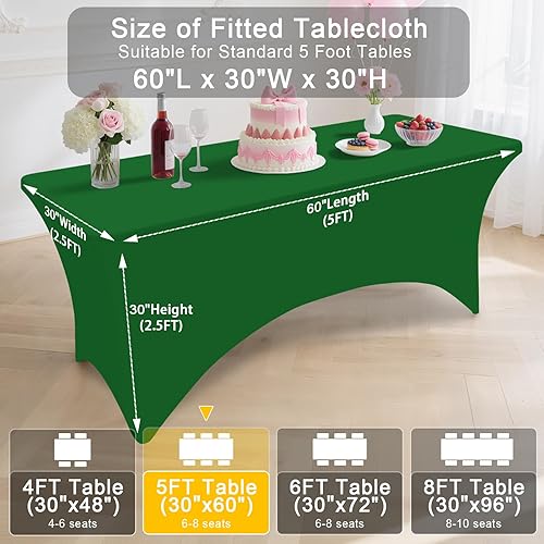 Miniatura 188 de Smiry Paquete de 2 manteles de elastano de 6 pies, elásticos ajustables, lavables y sin arrugas, rectangulares para mesa de patio, para exteriores,