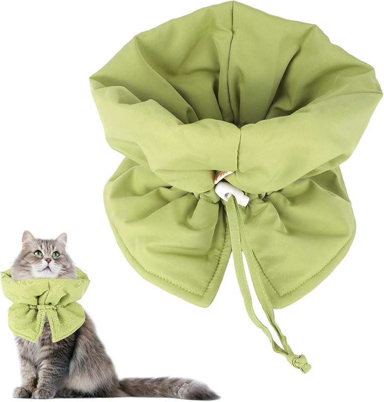 Colar de Recuperação Ajustável e Leve para Gatos e Cães BOXOB Verde