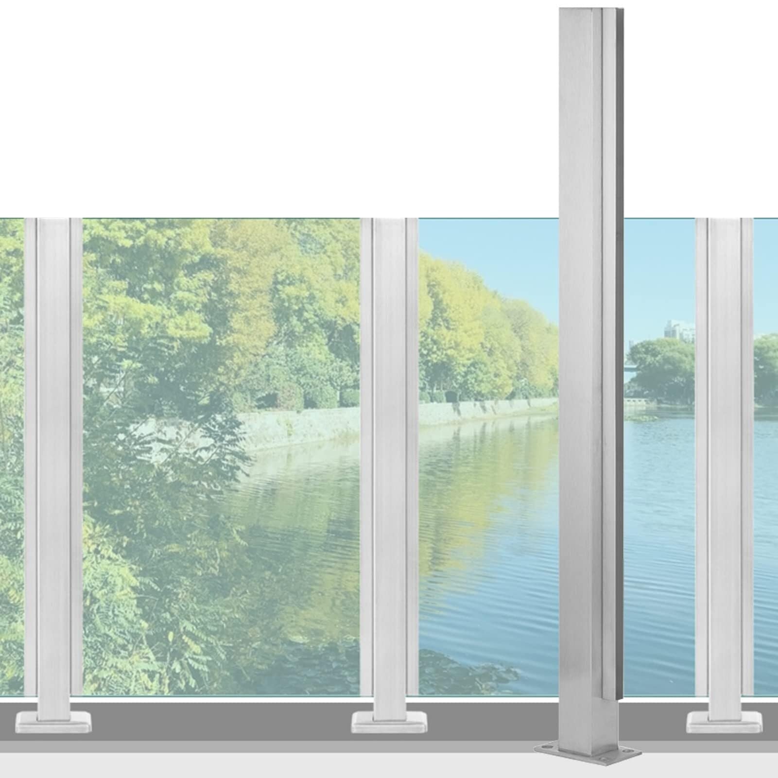 Poteau de garde-corps acier inoxydable 304 pour verre balcon