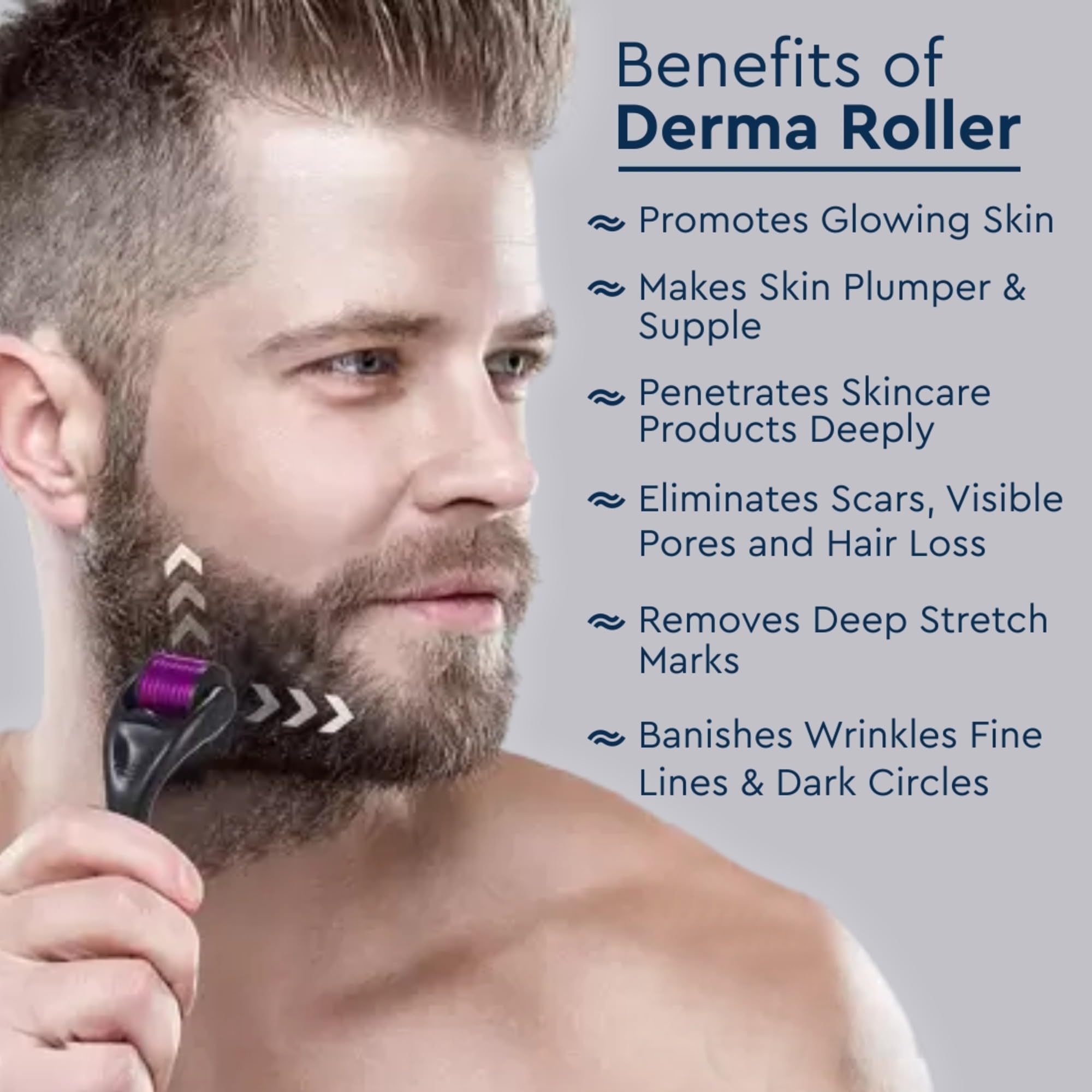 GUBB Derma Roller 0.5mm for Face - Microneedling Tool for Acne Scars,Wrinkles,Beard Growth Stimulator,Skin Rejuvenation,Stretch Marks,Glowing Skin and Hair Regrowth - Pink - Image 8 thumbnail