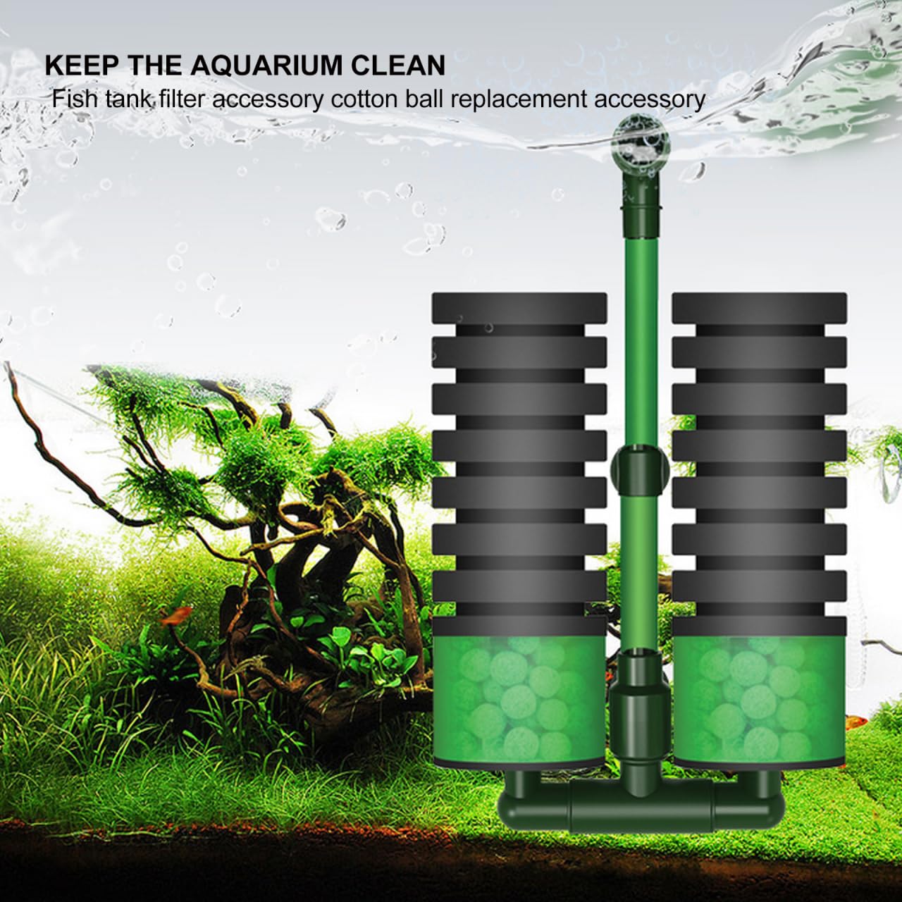 balacoo 6 piezas de repuesto de accesorios para acuario, suministros de espuma, colador de tanque de agua, esponja de sal, filtro negro, estanque de limpieza para filtros bioquímicos frescos acuáticos