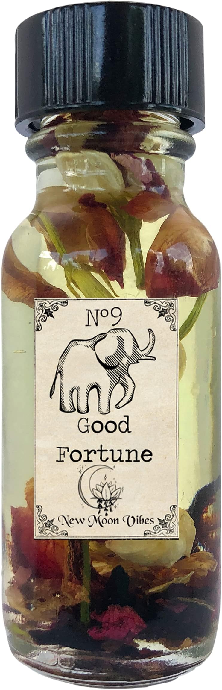 Wealth Good Fortune Luxury Conjure Intention Oil .5 Oz Bottle Pagan Wiccan Herbs Essential Oil Infused Spiritual Manifest Luck Promotion Riches Job Abundance Income Money Magnet Prosperity