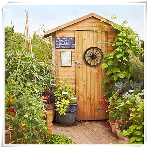 Miniatura 7 de Rueda de vagón de madera, decoraciones de fiesta occidental para bar, garaje, cafetería, decoración de fiesta de vaquero de estudio, decoración de