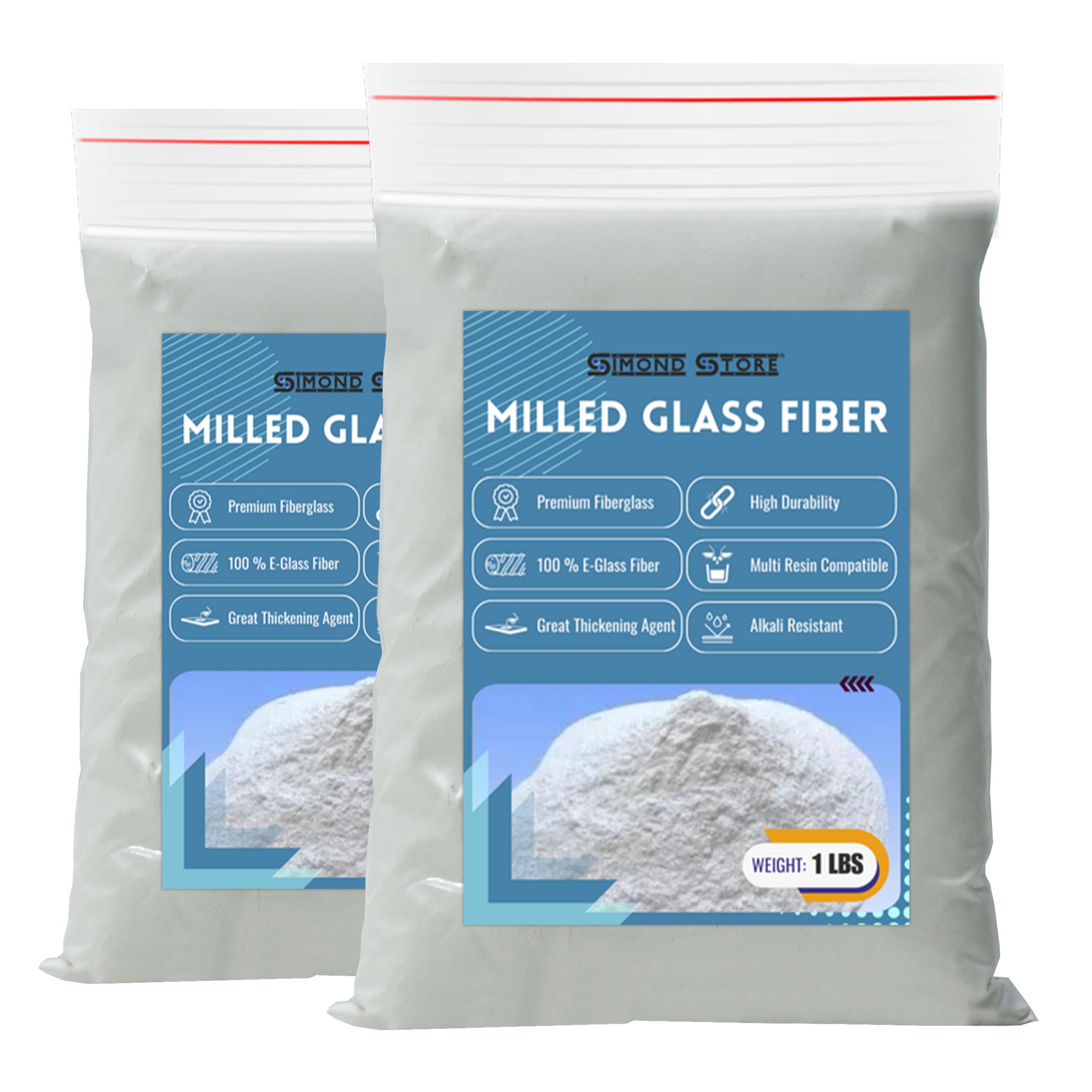 [Pack of 2] 1 LBS Milled Fiberglass Epoxy Thickener Fiberglass Resin Filler Material for