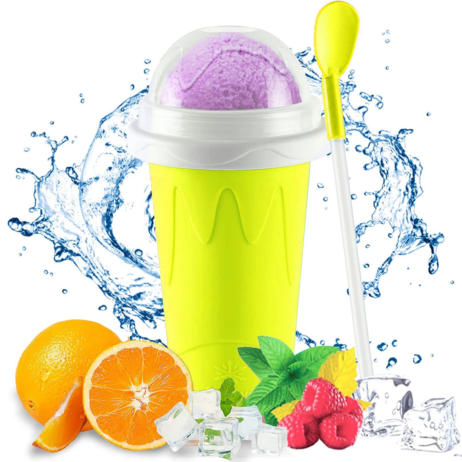 TOPROAD Slushie Maker Cup Quick Cooling Cup Double Layer with Lid Homemade Milk Shake Ice Cream Maker for