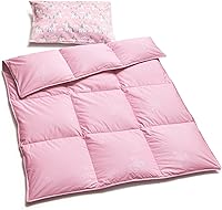 Vista 1 de ZPECC Edredón de plumón de ganso para niños pequeños, relleno de edredón hipoalergénico de 41 x 48 pulgadas, suave y ligero para todas las Rosa