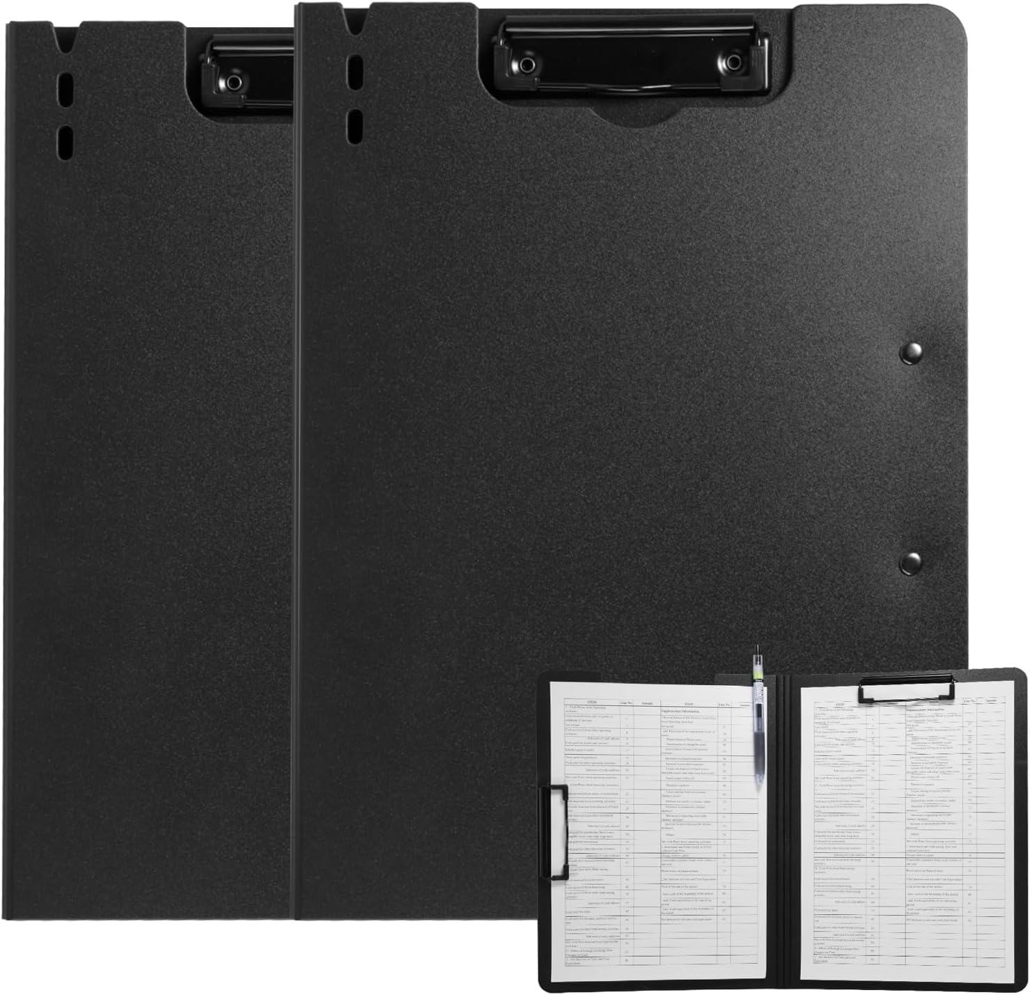 Pack of 2 black Foldover clipboard with lid