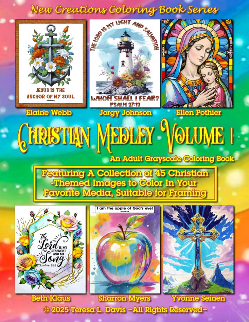 New Creations Coloring Book Series: Christian Medley Volume 1: An adult grayscale coloring book (coloring book for grownups) featuring A.I. generated