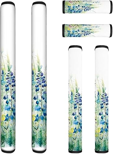 Vista 44 de Juego de 6 fundas protectoras para manijas de puerta de refrigerador con diseño de esqueleto divertido, guantes de cocina para nevera, microondas