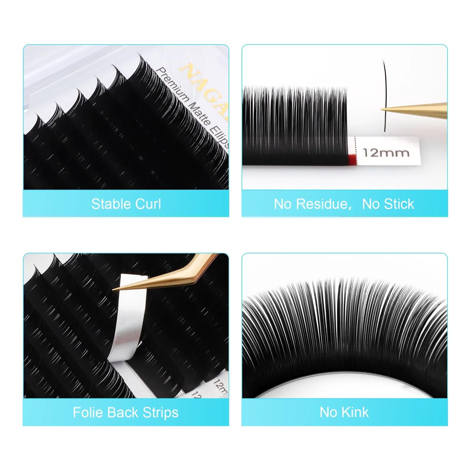 NAGARAKU Ellipse Lash Extensions for Professional Eyelash Application