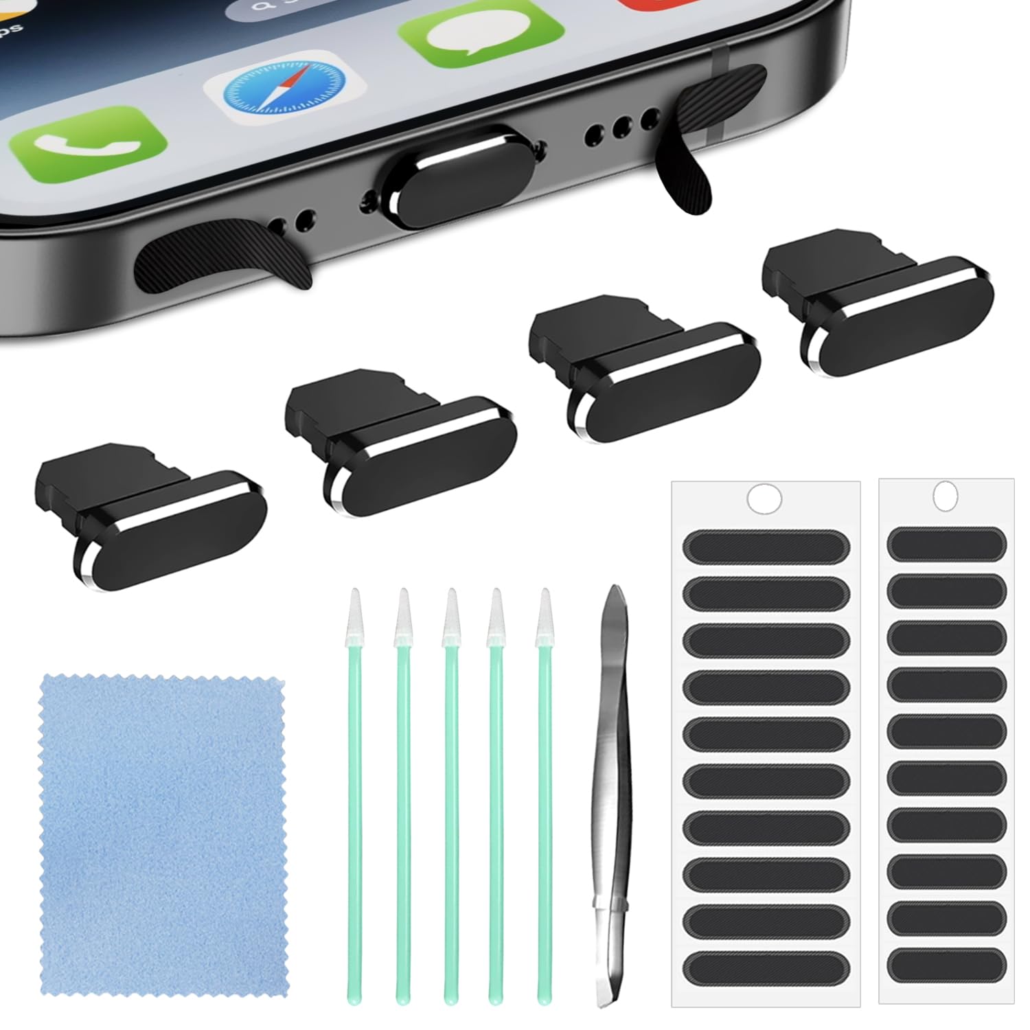Airpod Max Cover 2-Pack Metal Lightning Port Plugs For IPhone