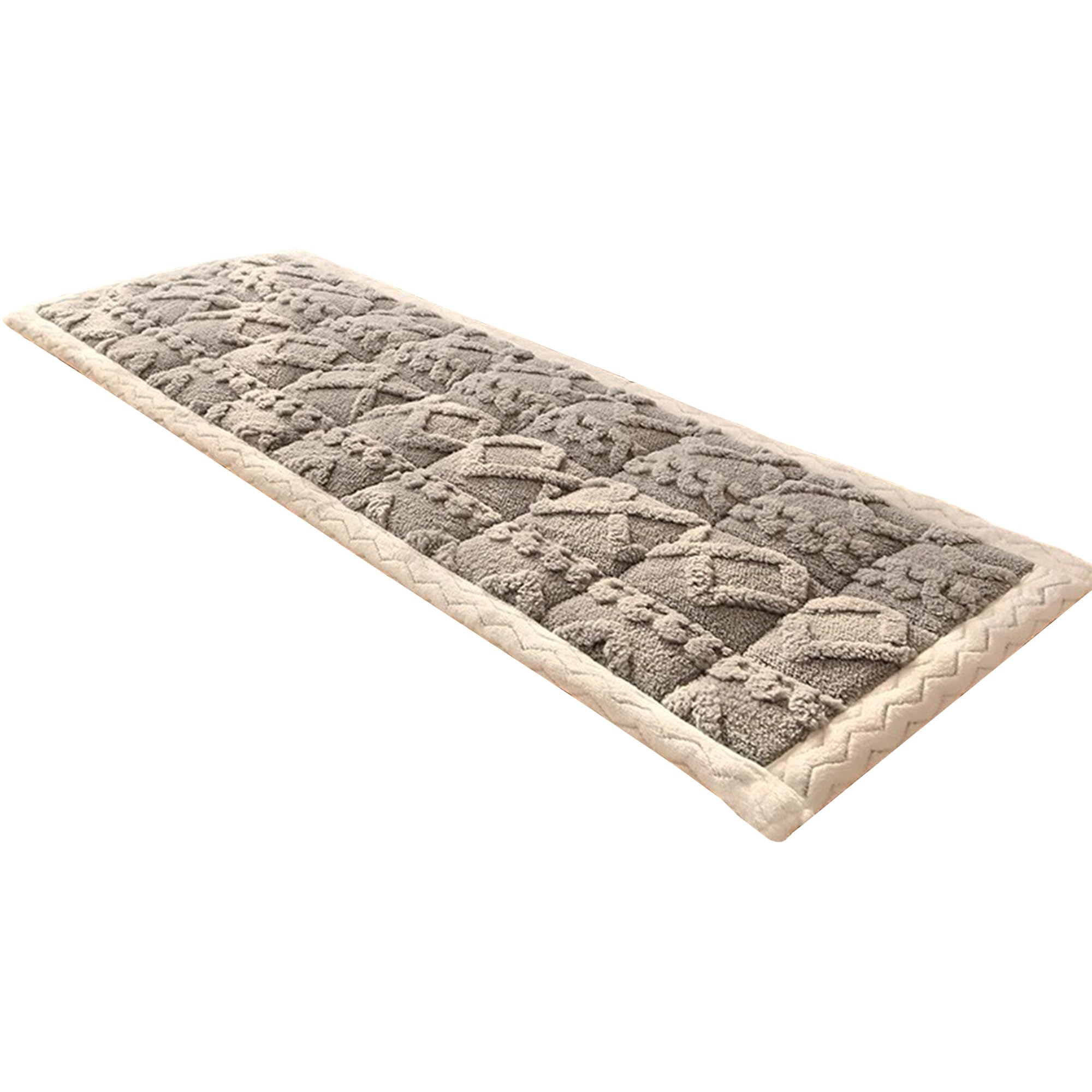 Matelas d'assise antidérapant gris clair de 200 cm pour sublimer votre banquette de salle à manger