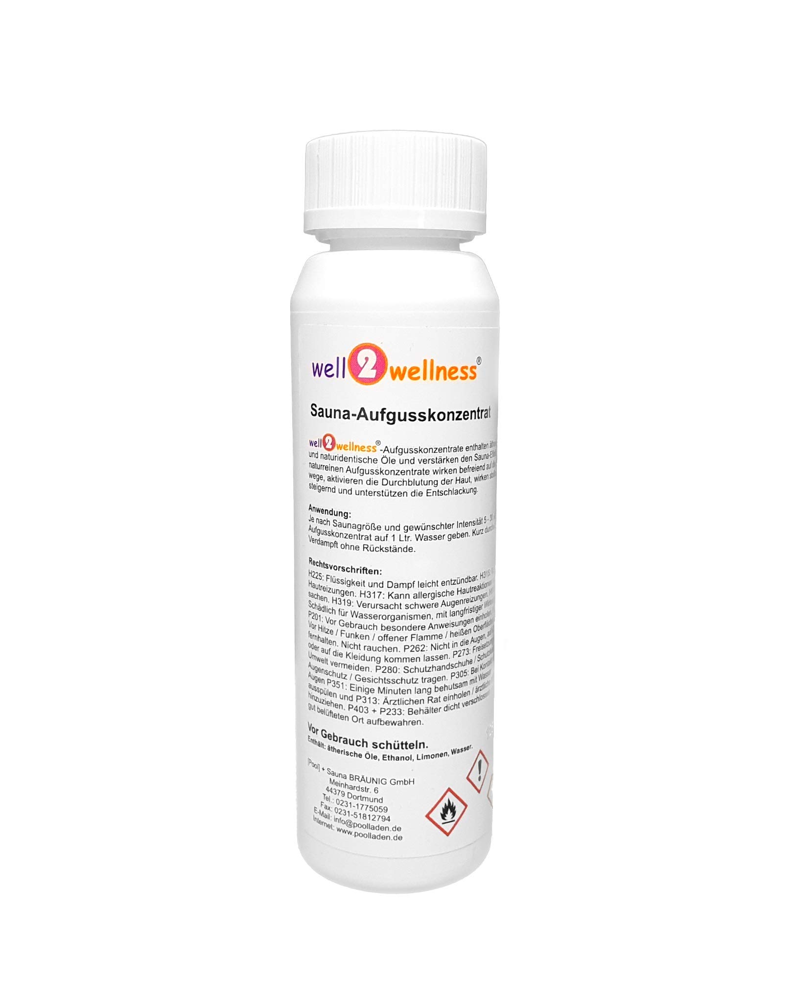 well2wellness® Saunaaufguss Set 'Probierset/Starter Set' 6 x 125 ml + gratis 10g Mentholkristalle