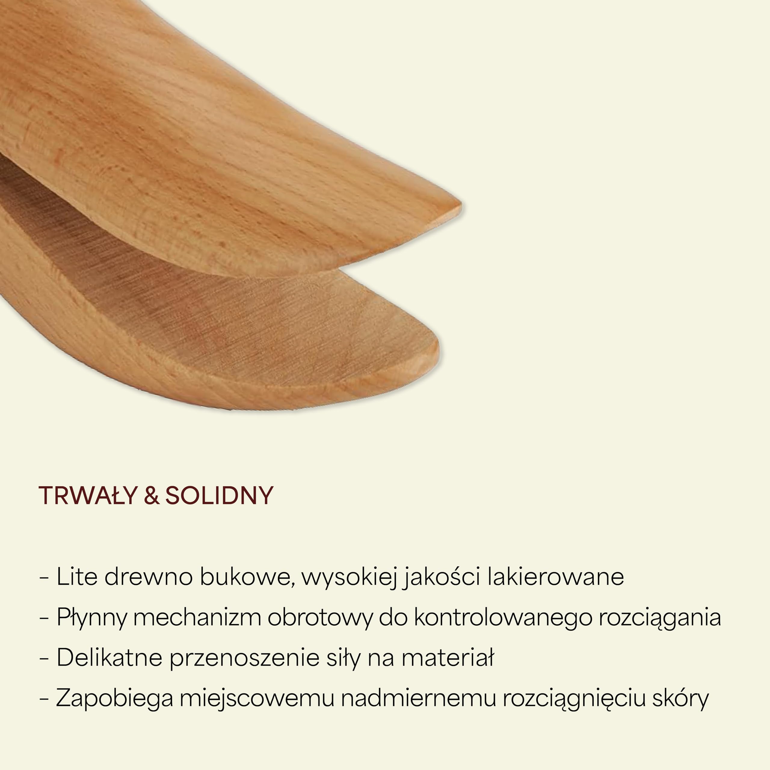 Langer & Messmer Rozciągacz do butów dla mężczyzn przeciwko uciskającym butom – wykonany z litego drewna bukowego i w zestawie spray do rozciągania skóry 50 ml