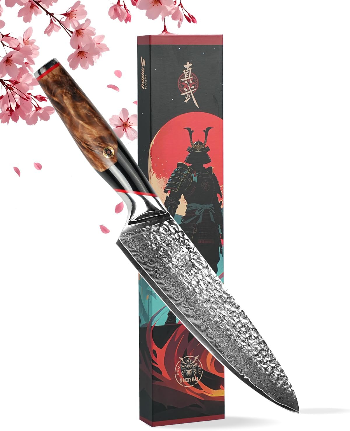 8 Inch Damascus Chef Knife, AUS-10 Steel Core Professional Japanese Kitchen Knife, 67-Layer High Carbon Stainless Steel Sharp Cooking Knife with Ergonomic Handle, Gift Box