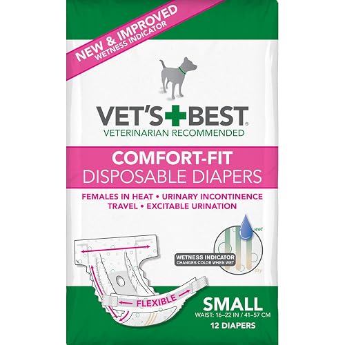 Vet's Best Consumido de pañales para perros de confort Pañales de Perro Femenino Desechables