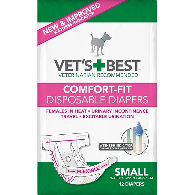 Vet's Best Consumido de pañales para perros de confort Pañales de Perro Femenino Desechables