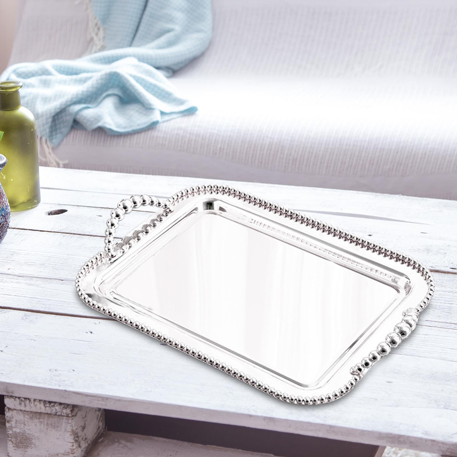 Elegante Bandeja Rectangular multifunción para Servir, Ideal para organizar la Cocina, Frutas, postres, Joyas y Ocasiones Especiales. Bandeja