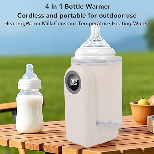 Miniatura 2 de BRRNOO Portable Bottle Warmer Fast Heating Adjustable Temperature Rechargeable Travel Baby Milk Water Warmer for Home Outdoor Use