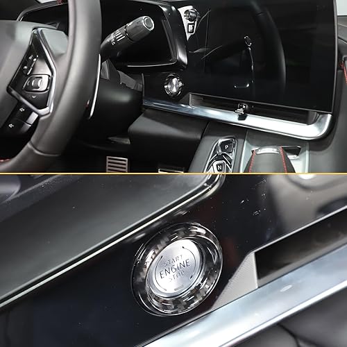 Vista 14 de CHEAYAR Cubierta decorativa para el botón de arranque del motor del automóvil compatible con Chevrolet Corvette C8 Stingray 2020-2023, cubierta