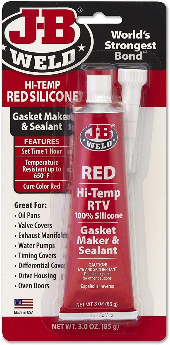 31314 High Temperature RTV Silicone Gasket Maker and Sealant - Red - 3 oz.