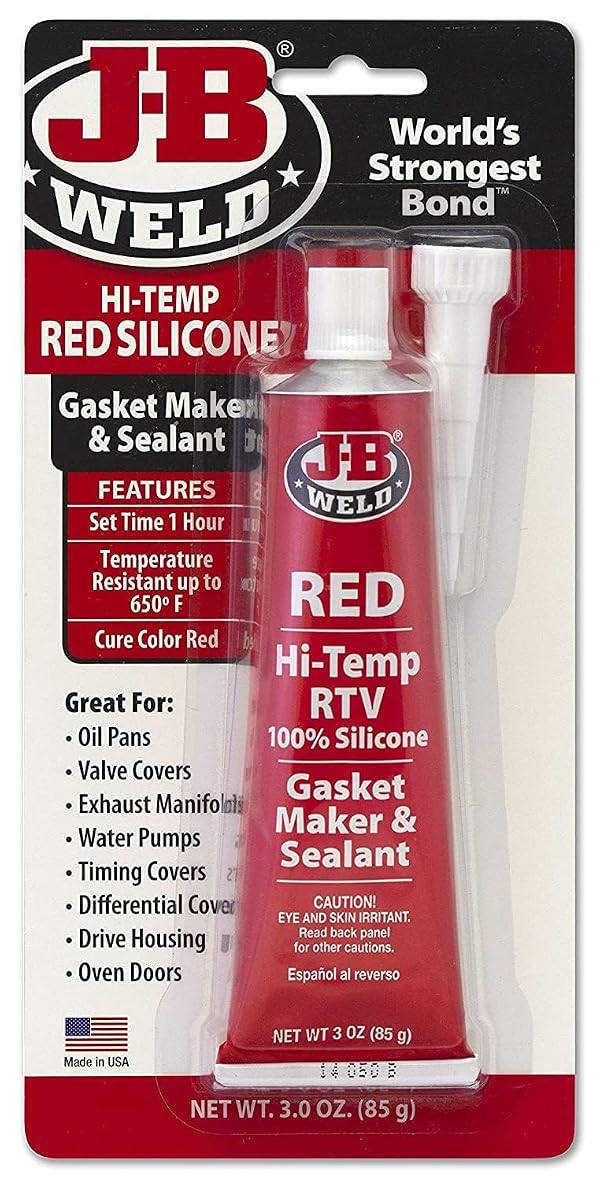 J-B Weld 31314 High Temperature RTV Silicone Gasket Maker and Sealant - Red - 3 oz. by J-B Weld - Used condition - US$6.34