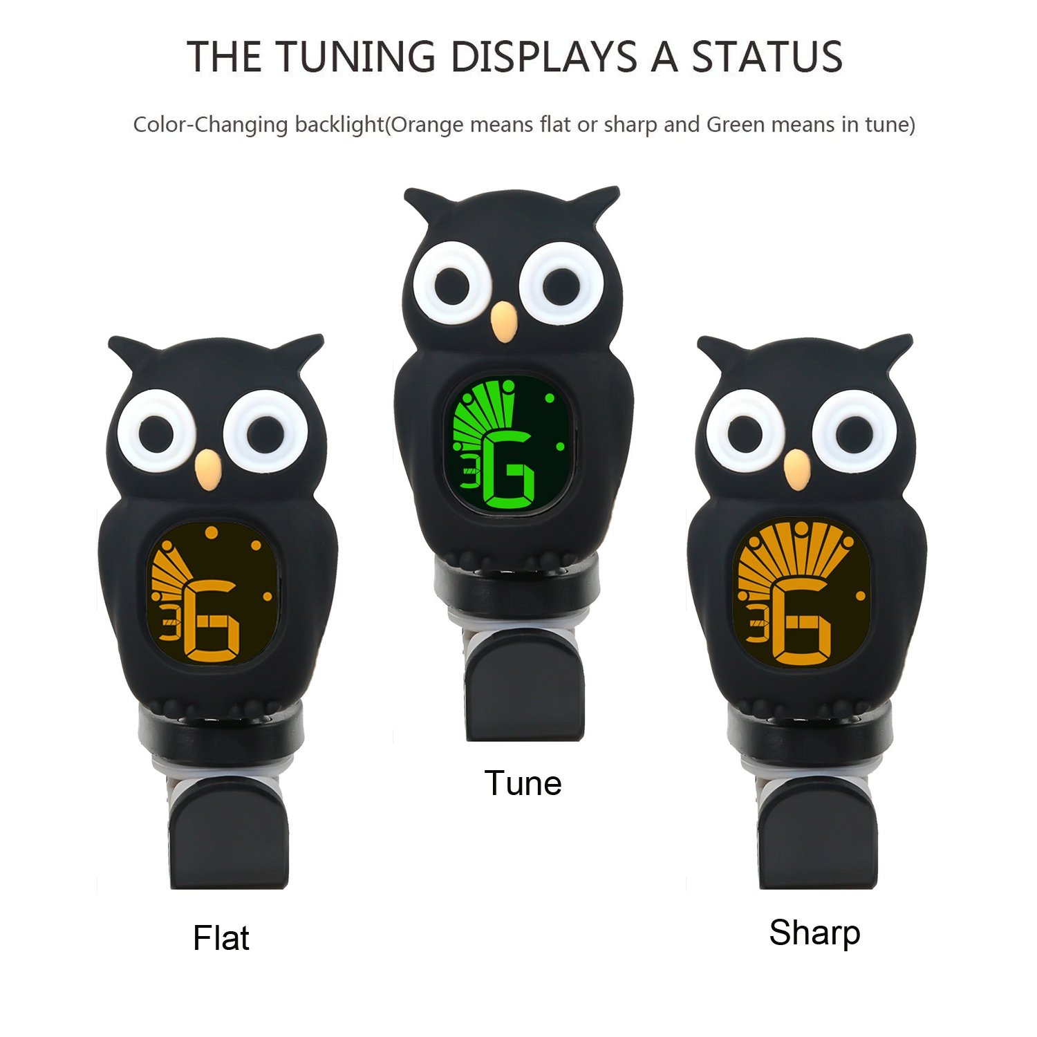 OWL Rinastore clipon accordatore per chitarra basso ukulele e violino