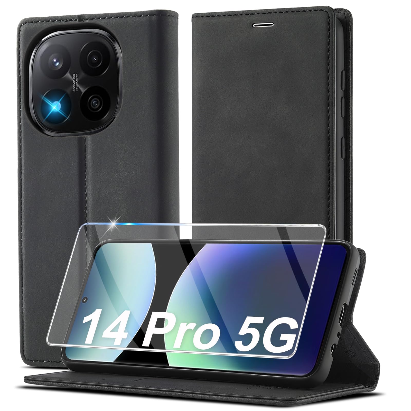Ailicici für Xiaomi Redmi 14/15/16/17 Note 11/12/13/14/15/16/17 Hülle Leder,Handyhülle