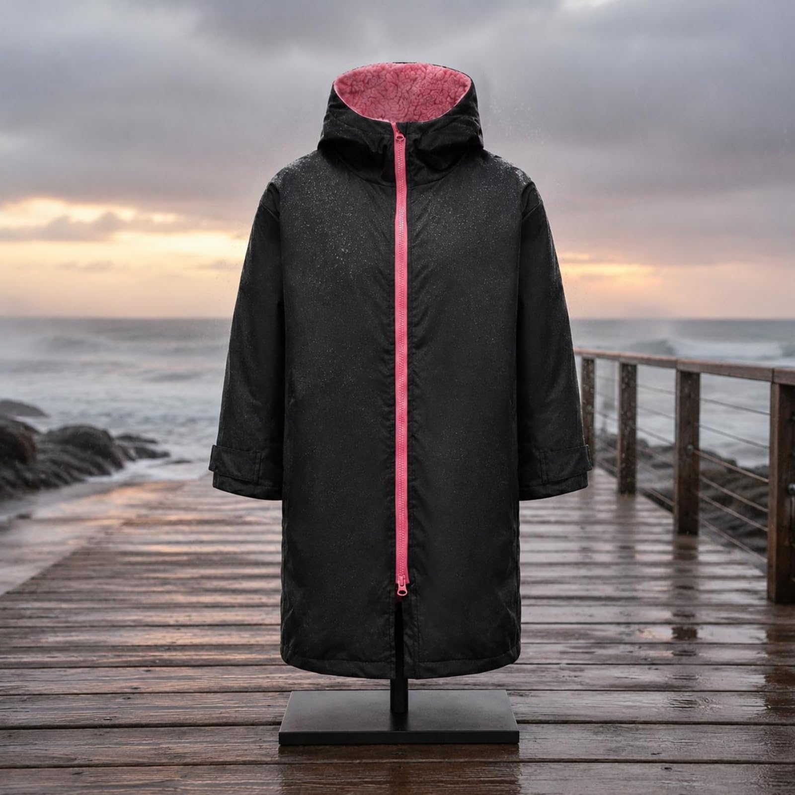 Amagogo Kinder Surfponcho Badeponcho Umkleidemantel Kapuzenmantel Badetrockner aus Weichem Mikrofaserstoff Warm Und Saugfähig mit Kapuze Und Taschen für