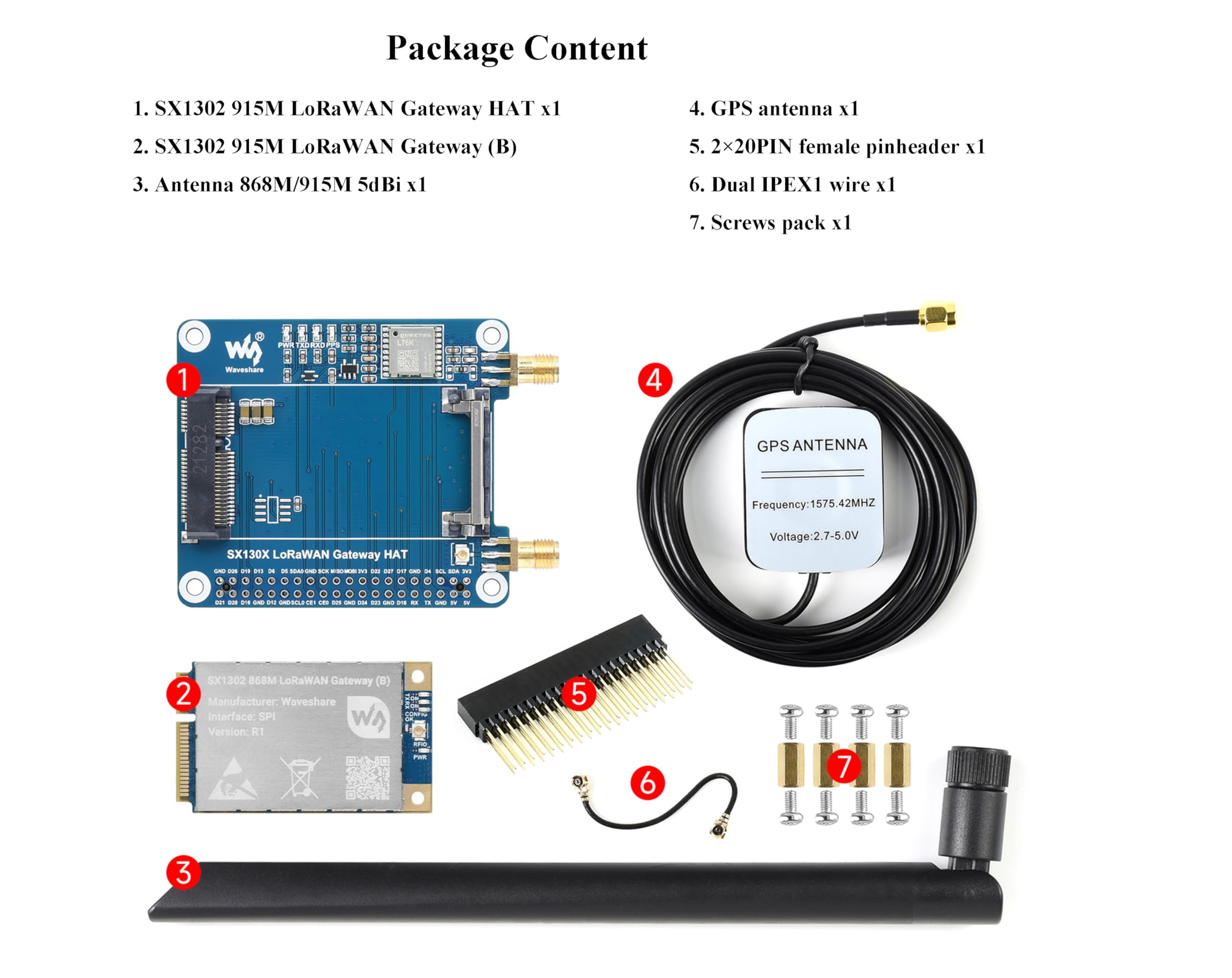 Amazon.com: SX1302 915M LoRaWAN Gateway HAT Compatible with