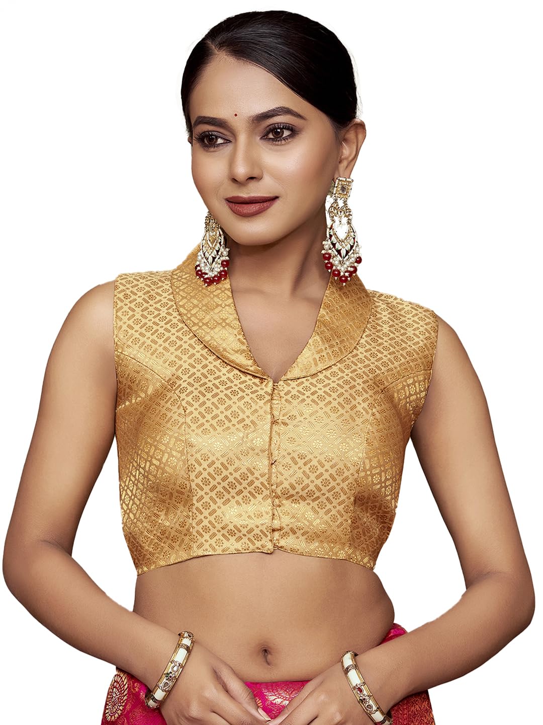 vardha Women's Art Silk Readymade Blouse for Women wih Regular fir Hook and Eye and Half Sleeve| Readymade Blouse for Women-picture-32