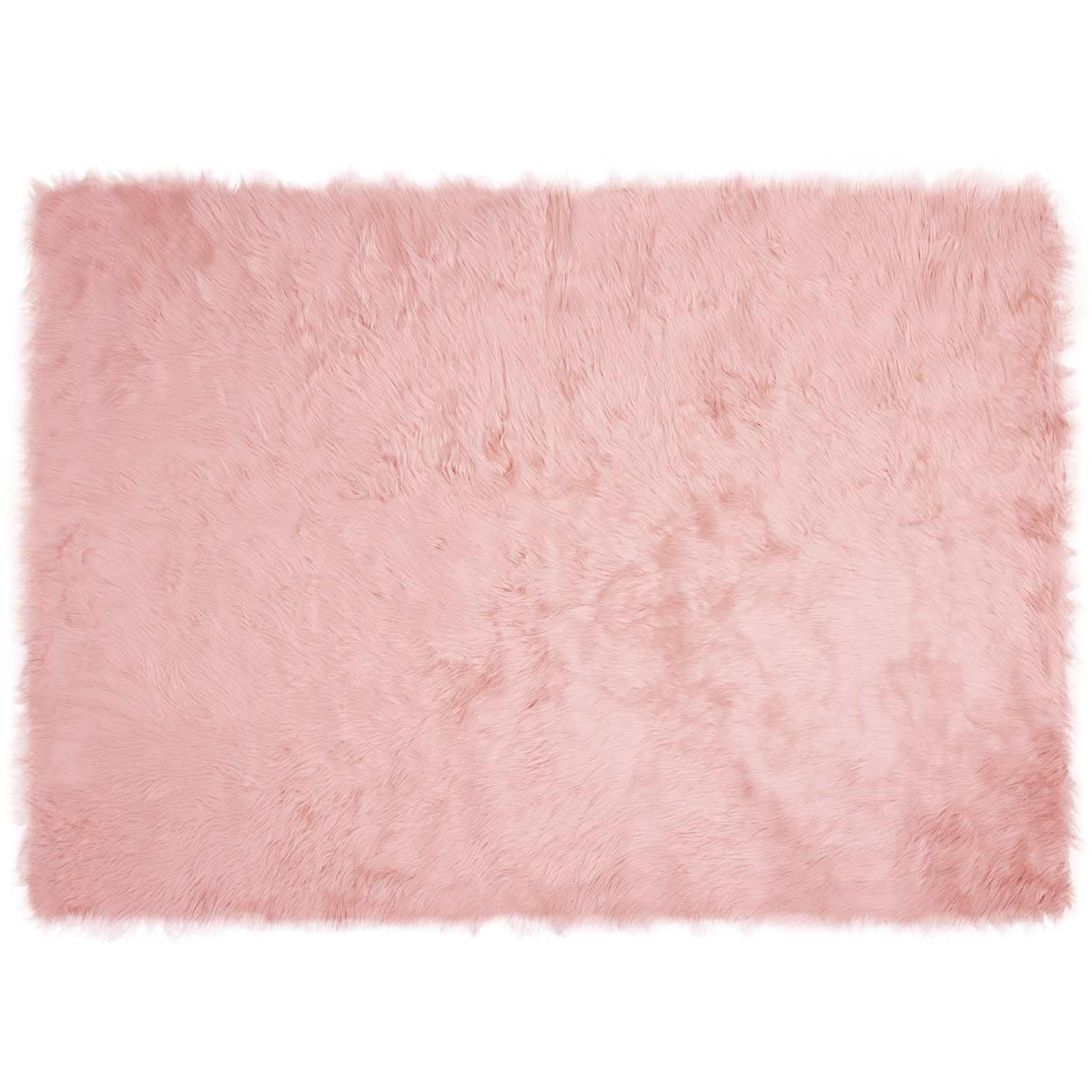 Tapis fausse peau de mouton rose 120x170 cm Tafalla pour salon