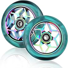 DBREAKS 2 Pieces Scooter Wheels, 110 mm Spare Wheels, Stunt Scooter Freestyle Wheels with ABEC-9 Bearings, Scooter Wheels (Colour-Blue)